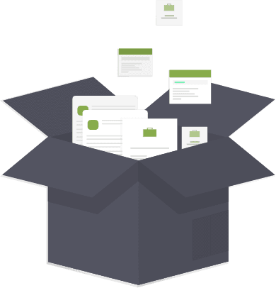 A box of files